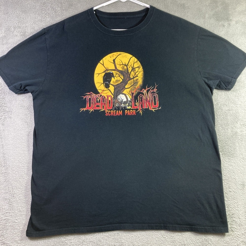 Dead Land Scream Park Shirt Adult XL? (no tag) Black Double Sided Graphic Tee
